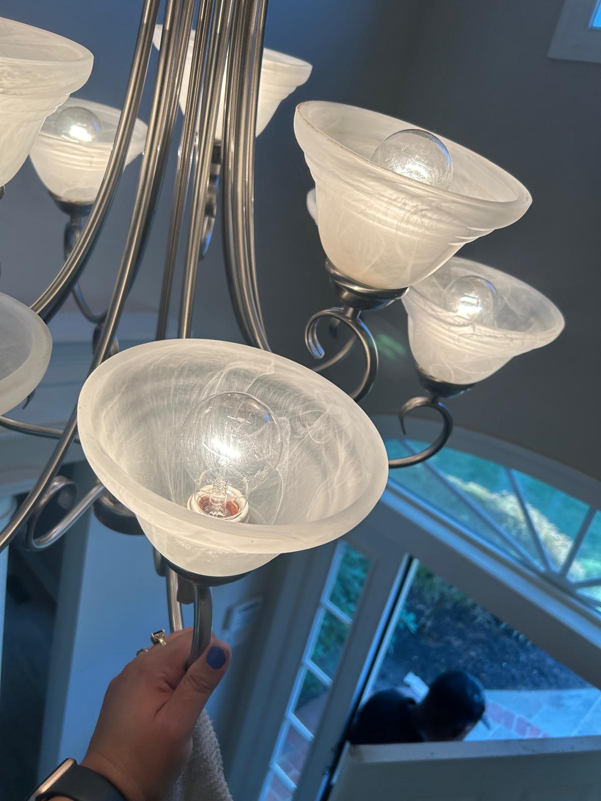 Sparkling clean chandelier after fixture detailing