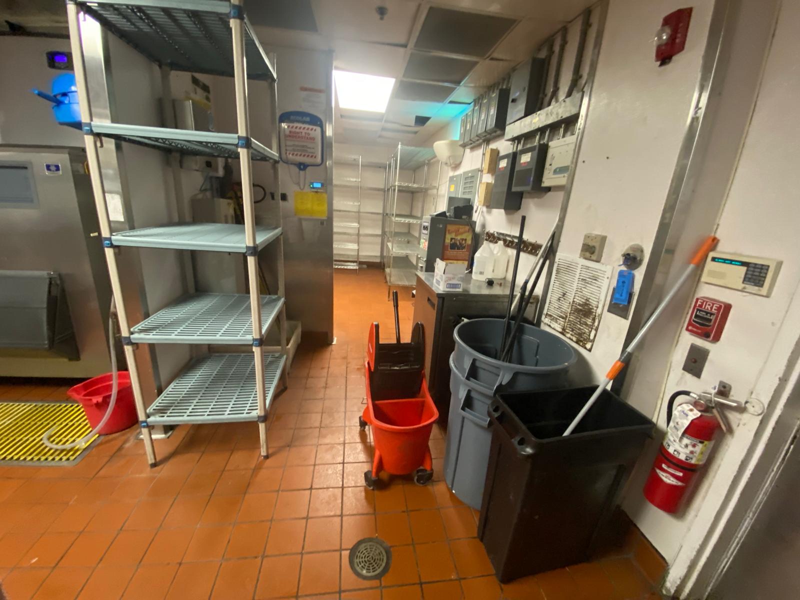 Sanitized back-of-house commercial kitchen area